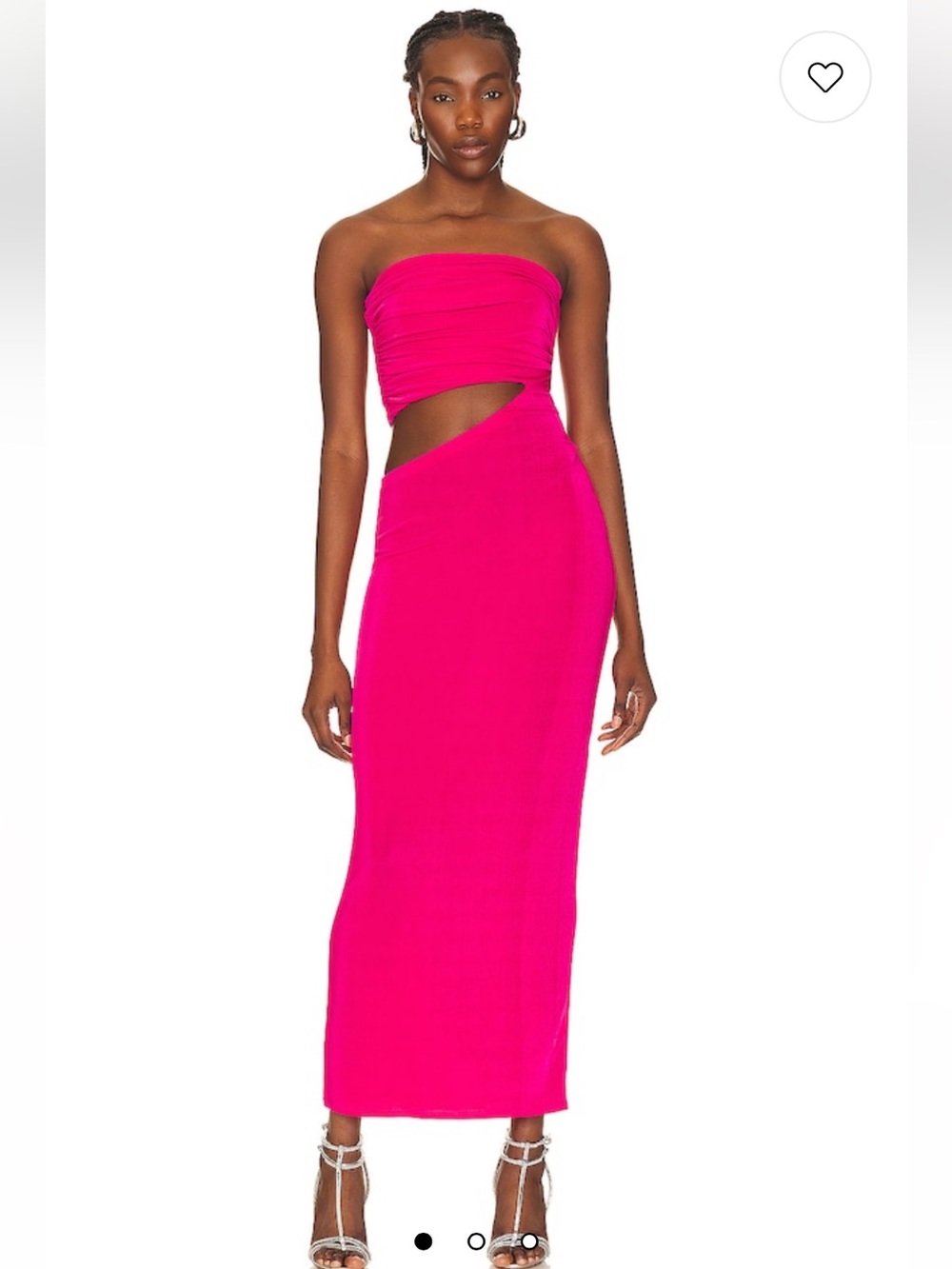 NBD Strapless Cutout Maxi Dress in Hot Pink
